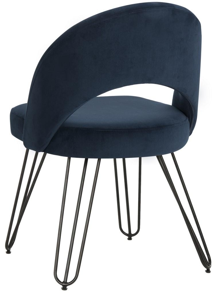 Jora Velvet Retro Dining Chair - Navy - Arlo Home - Set of 2 - Image 6