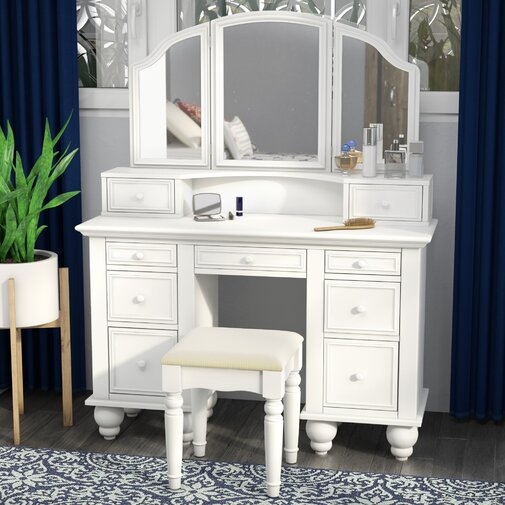 Anthonyson Transitional Vanity Set with Mirror - Image 0