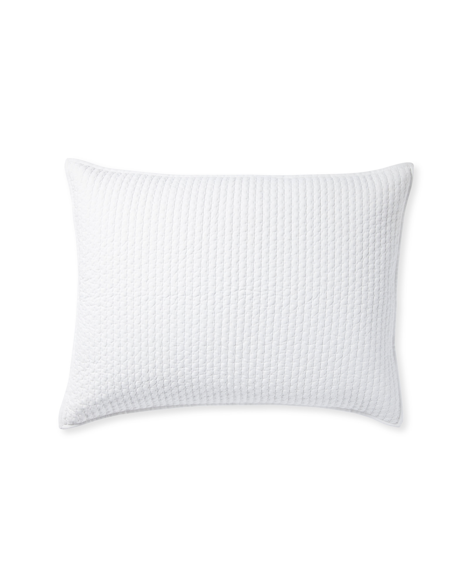 Westwood Quilted Standard Sham - White - Cotton Fill - Image 0