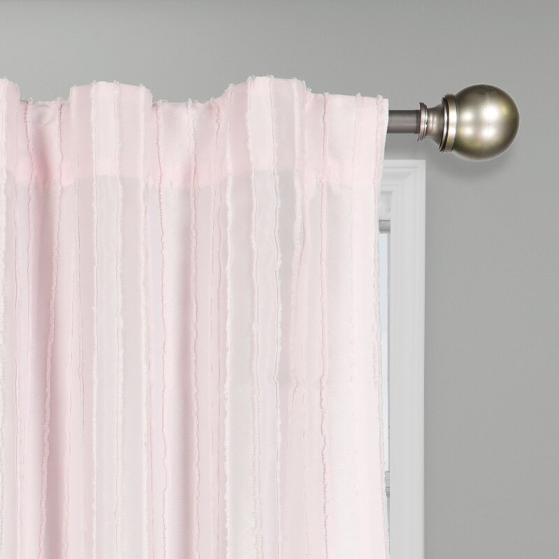 Skylar Window Solid Semi-Sheer Single Curtain Panel (Individual), Blush 84" - Image 3