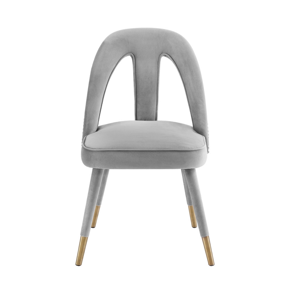 Petra Light Grey Velvet Side Chair - Image 1