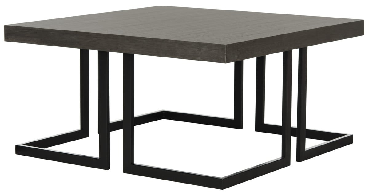 Amalya Modern Mid Century Wood Coffee Table - Dark Grey/Black - Safavieh - Image 1