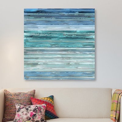 'Strata in Aqua' Painting Print on Canvas - Image 0
