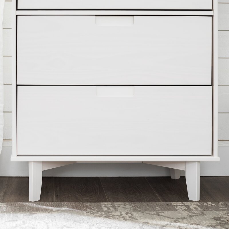 Dorinda Groove Handle Wood 3 Drawer Dresser- white - Image 3