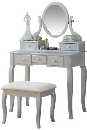 Zeke Wood Makeup Vanity Set with Mirror - Image 0
