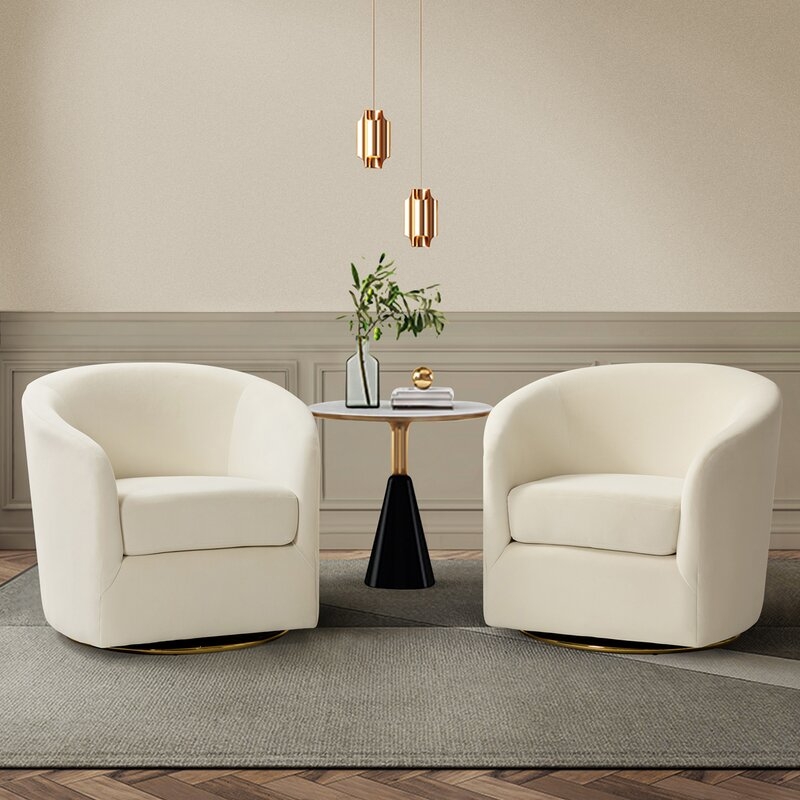 Ankaj Swivel Chair With Metal Base Set Of 2 - Image 0