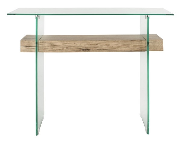 Kayley Console Table - Natural/Glass - Arlo Home - Image 0