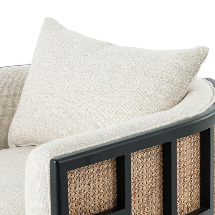 Upholstered Grid Back Chair, Black - Image 6