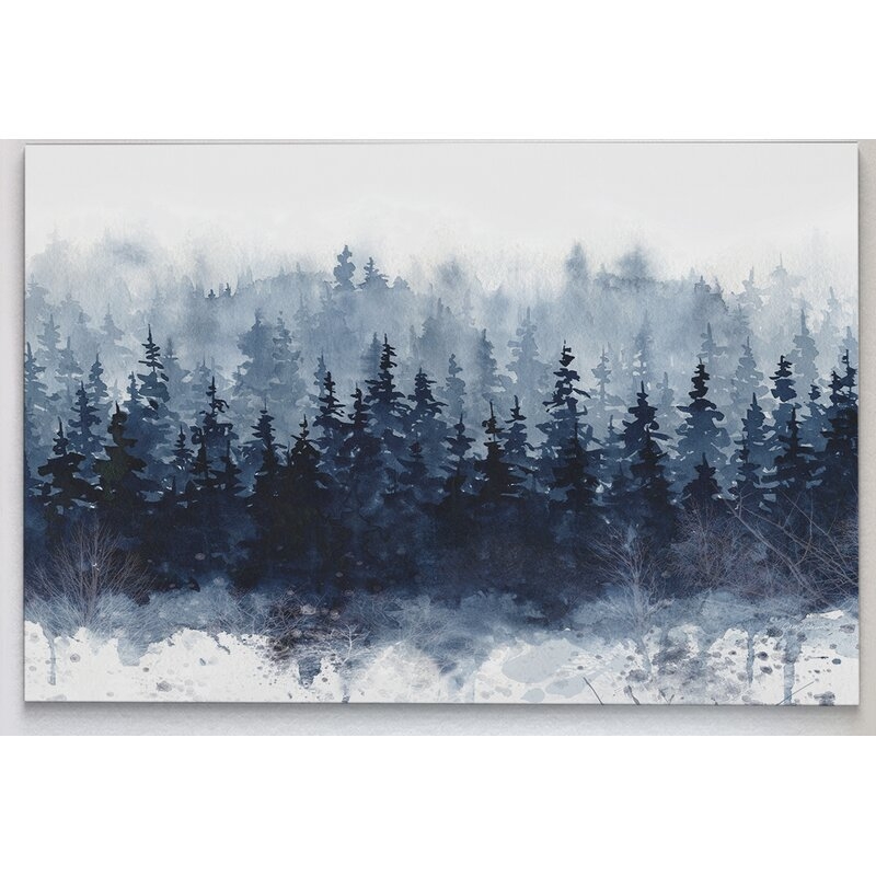 32" H x 48" W x 1.5" D 'Indigo Forest' - Picture Frame Print on Canvas - Image 0