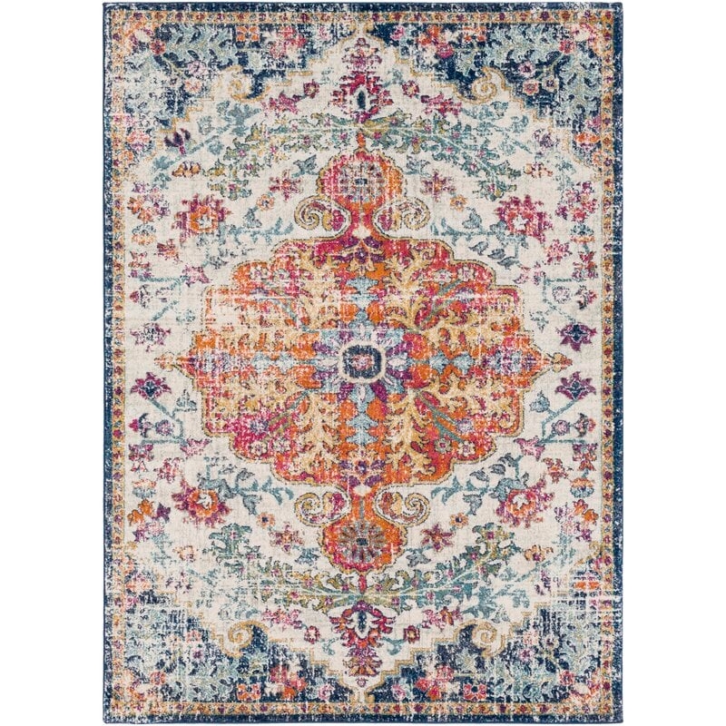 Hillsby Oriental Blue/Orange Area Rug - Image 0