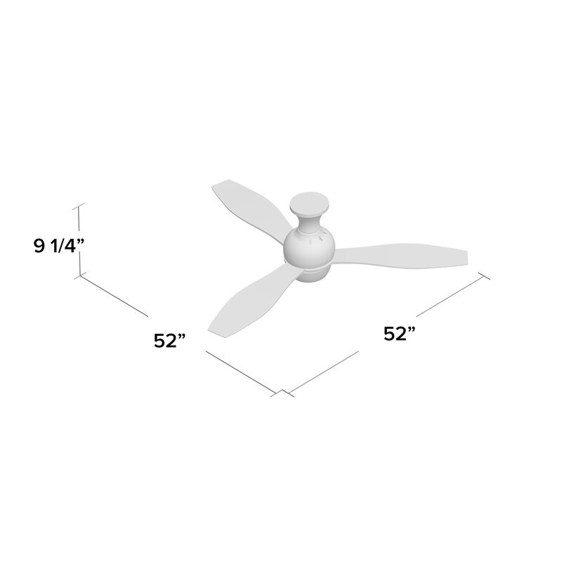 52" Mcnemar 3 - Blade LED Propeller Ceiling Fan with Wall Control and Light Kit Included - Image 1