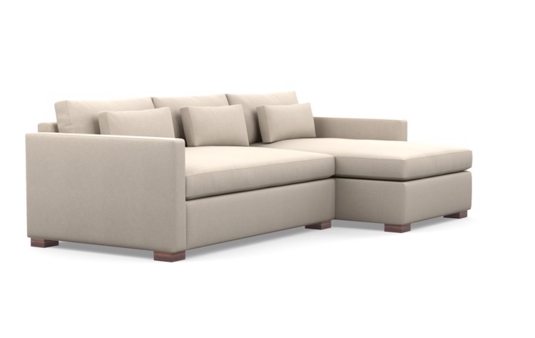 Charly Sectionals in WHEAT Fabric with Oiled Walnut legs - Image 1