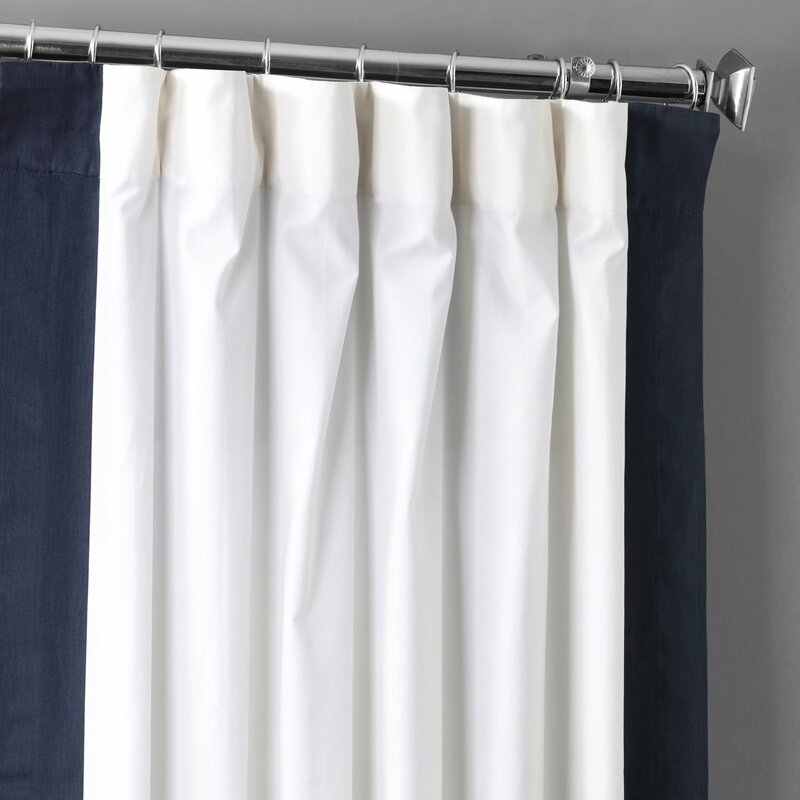 Winsor Cotton Solid Light Filtering Rod Pocket Single Curtain Panel - Image 1