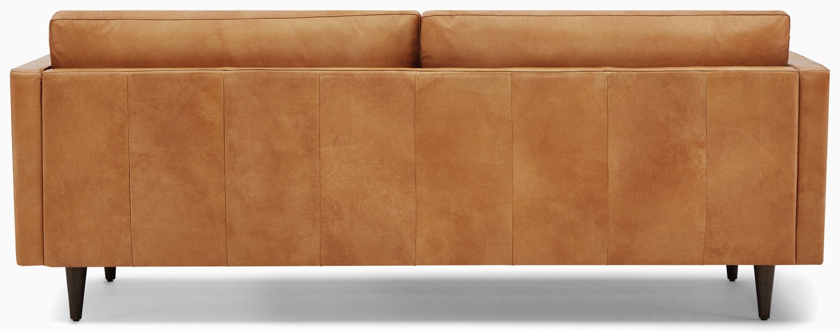 Briar Leather Sofa in Santiago Caramel Leather with Mocha Wood Stain - Image 4