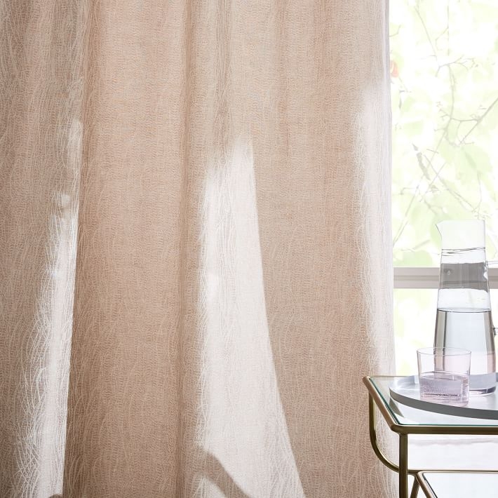 Abstract Meadow Jacquard Curtain, Dusty Blush, 48"x84" - Image 2