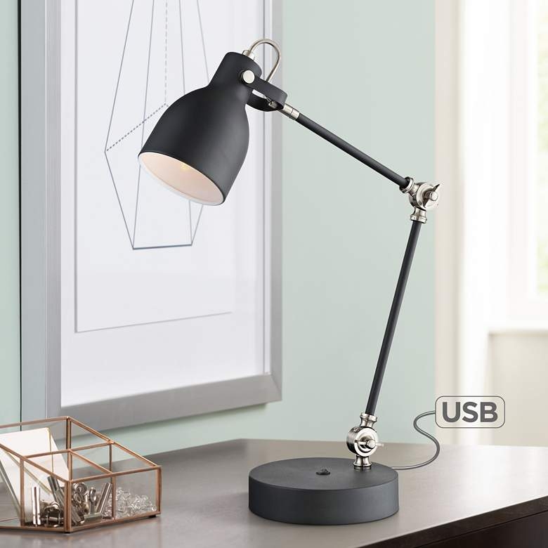 Lite Source Kalle Metal Desk Lamp black - Image 1