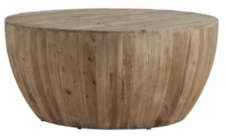 Bayer Solid Wood Drum Coffee Table - Image 0
