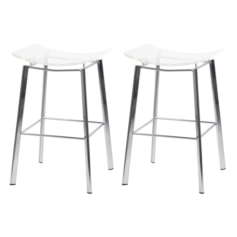 Chrome Noreen 24" Counter Stool (Set of 2) - Image 0