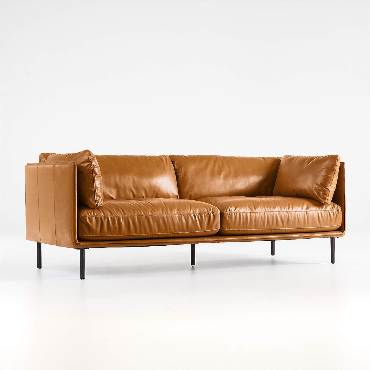 Wells Leather Sofa, Old Town Cayenne - Image 3
