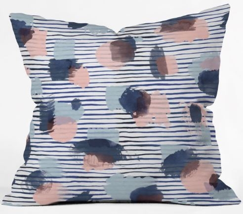 GRAPHIC THOUGHTS BLUE Throw Pillow - 20x20 - Image 0
