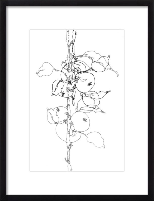 Apple Tree 1 // Distressed Cream Double Bead Wood Frame // With Matte - Image 0