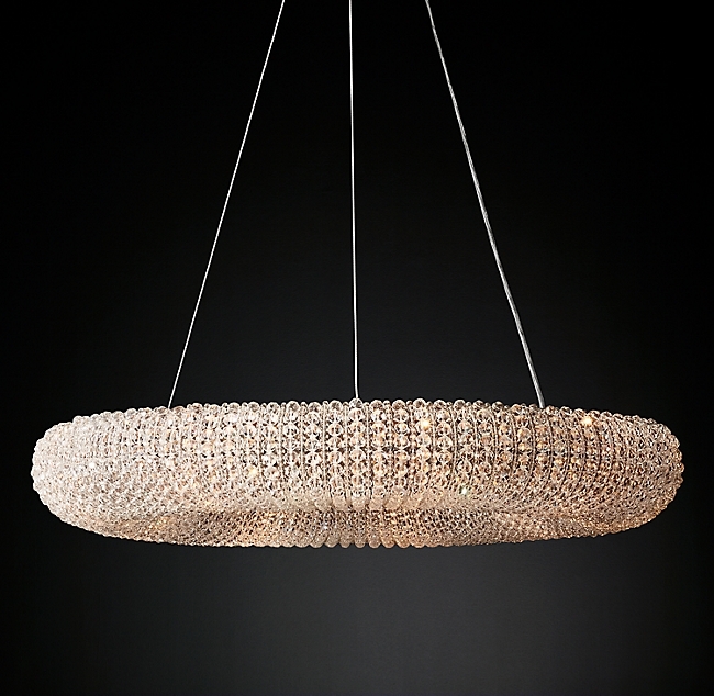 CRYSTAL HALO ROUND CHANDELIER 32" - CLEAR GLASS - Image 0