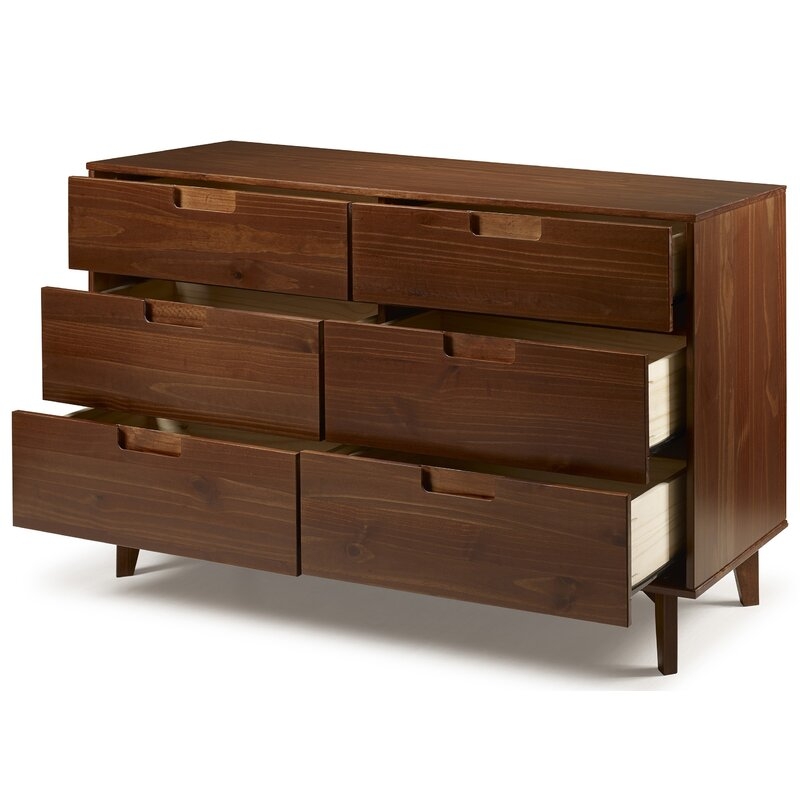 Cecille Groove 6 Drawer Double Dresser - Image 1
