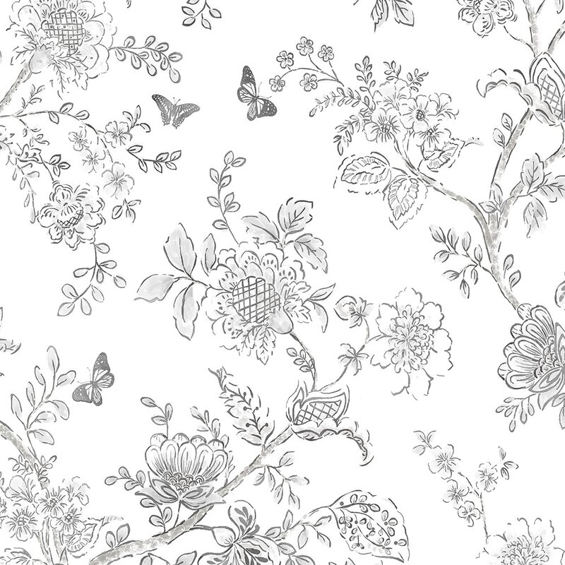 Atwood Butterfly Toile Smooth Wallpaper - Image 0