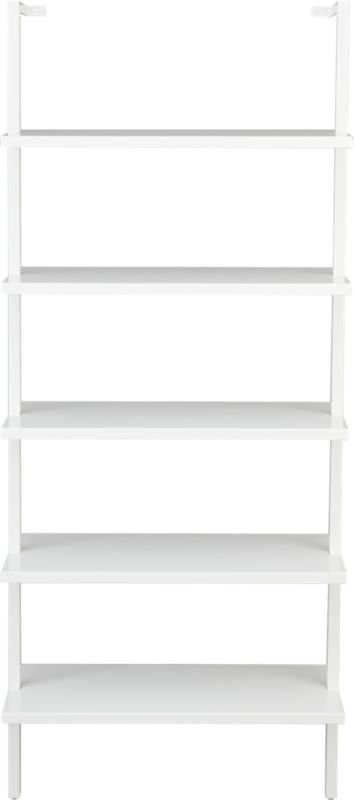 Stairway white 72.5" wall mounted bookcase - Image 1