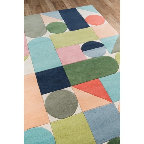Wright Hand-Tufted Wool Blue/Green Area Rug - Image 2