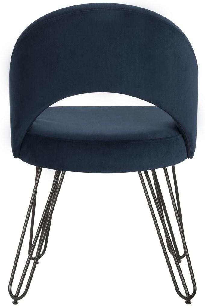 Jora Velvet Retro Dining Chair - Navy - Arlo Home - Set of 2 - Image 7