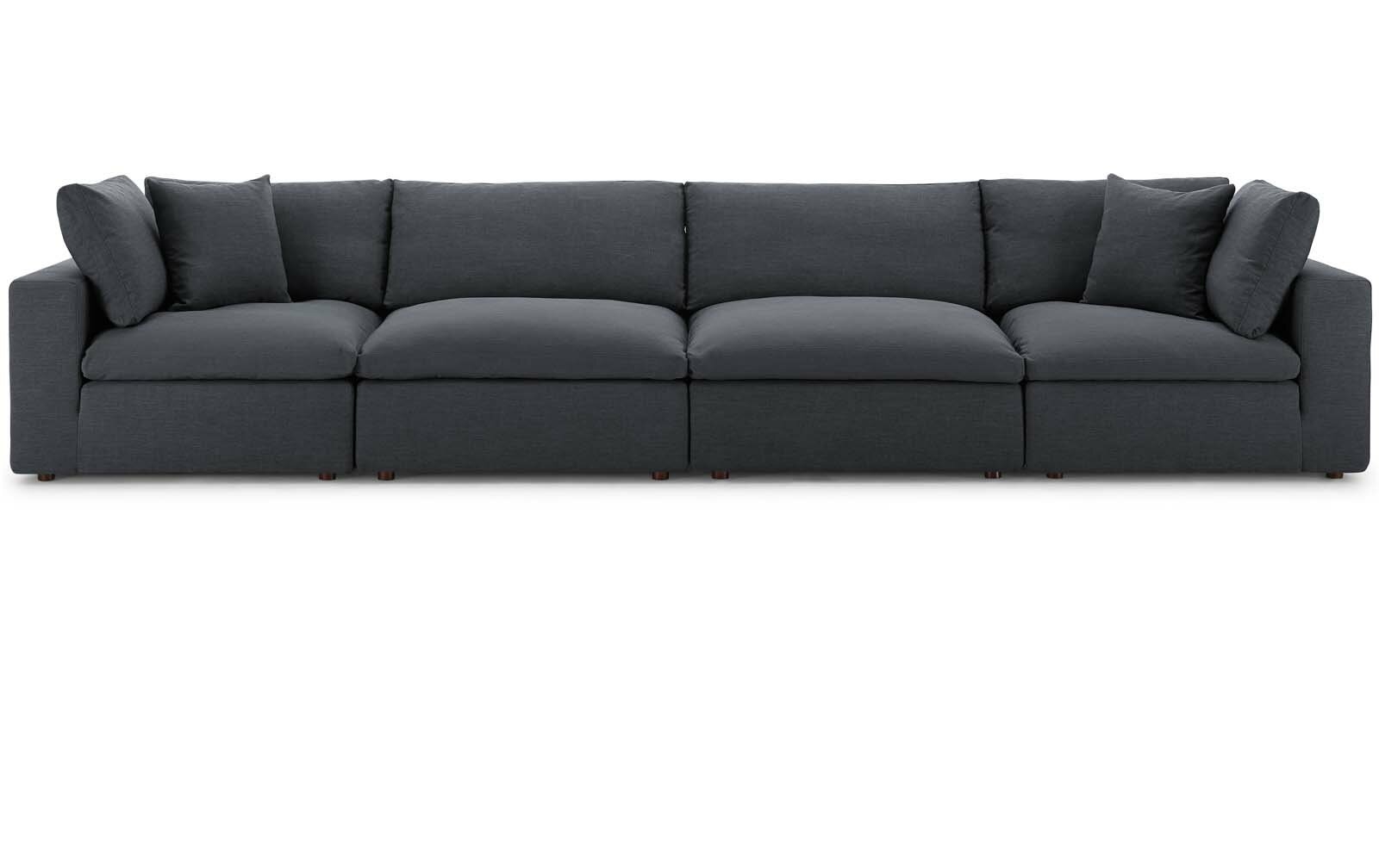 Coats Down Filled Overstuffed 6 Piece Sectional Sofa Set in gray - Image 1