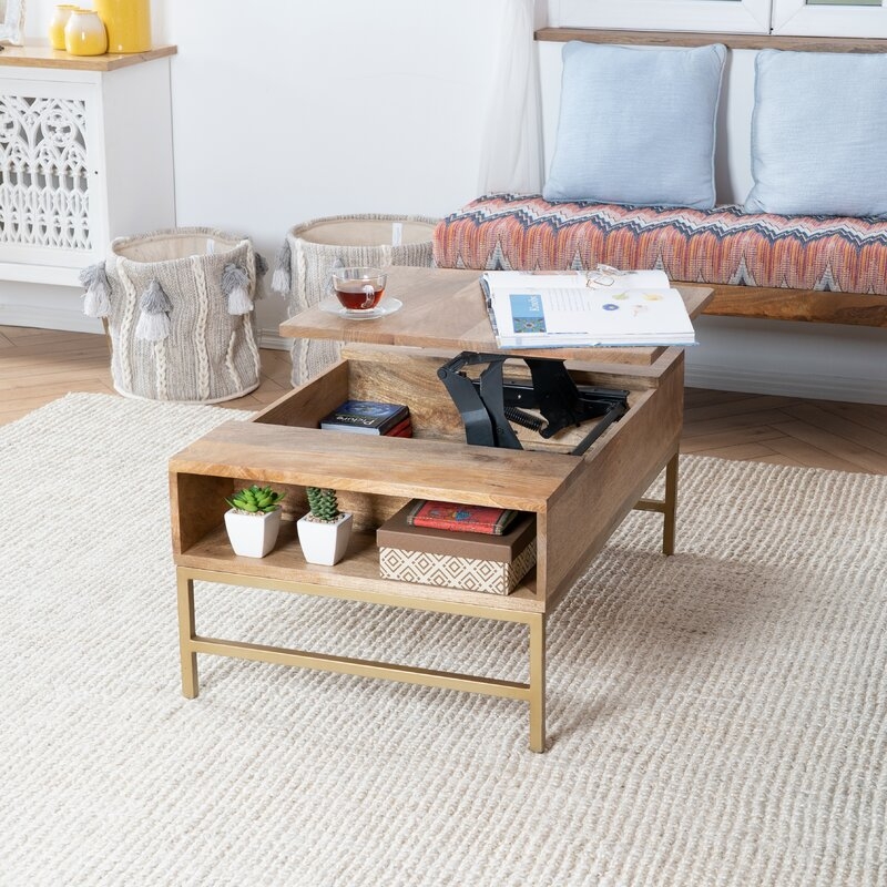 Kassidy Lift Top Coffee Table with Storage - Image 1