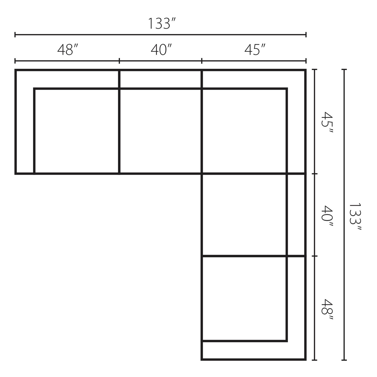 Novato 133" Symmetrical Corner Sectional - Image 3