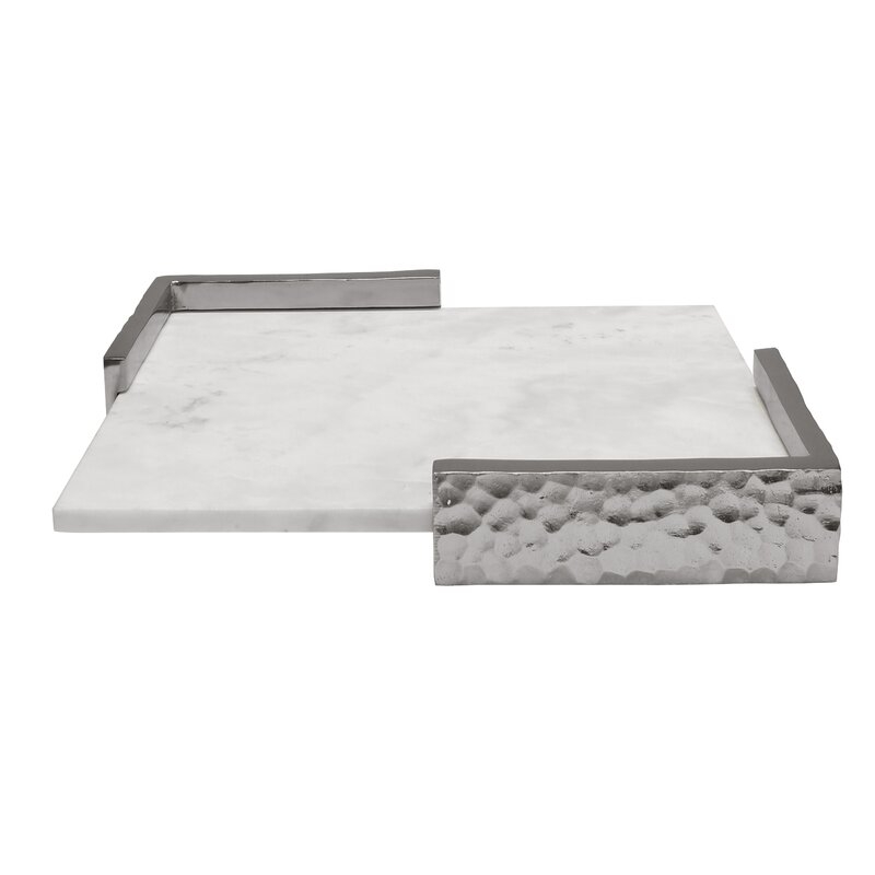 Marble Hammered Corner Accent Tray - Image 0
