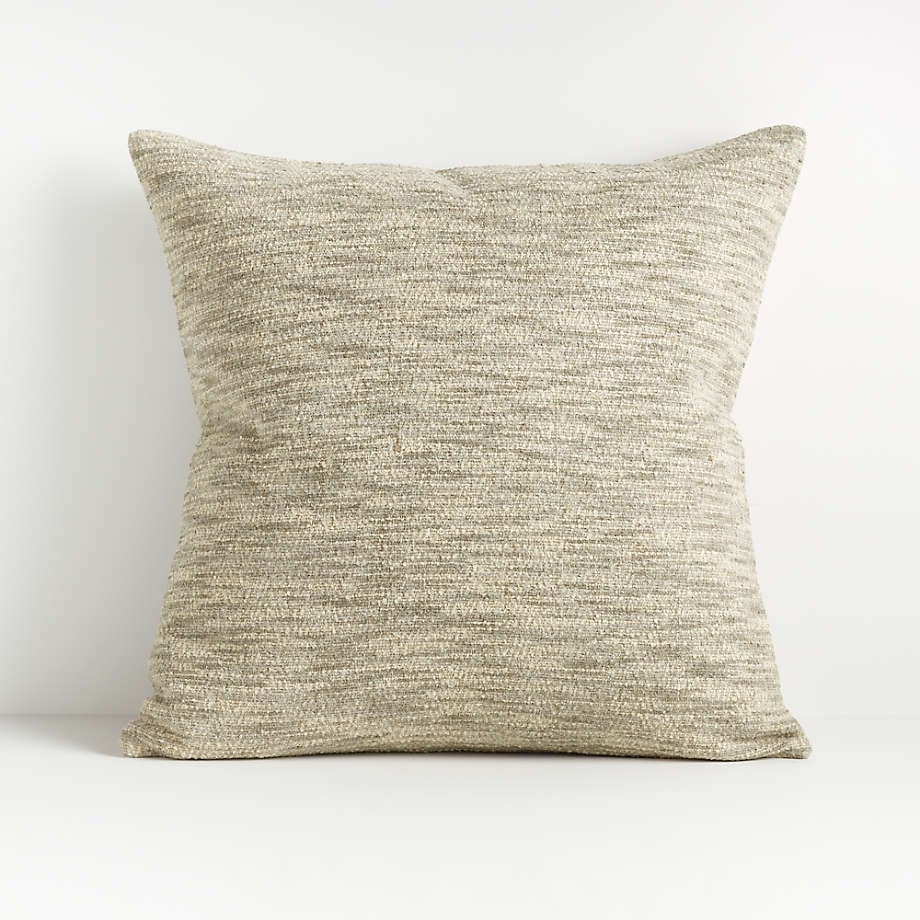 Ria Neutral Pillow 20" with Feather-Down Insert - Image 0