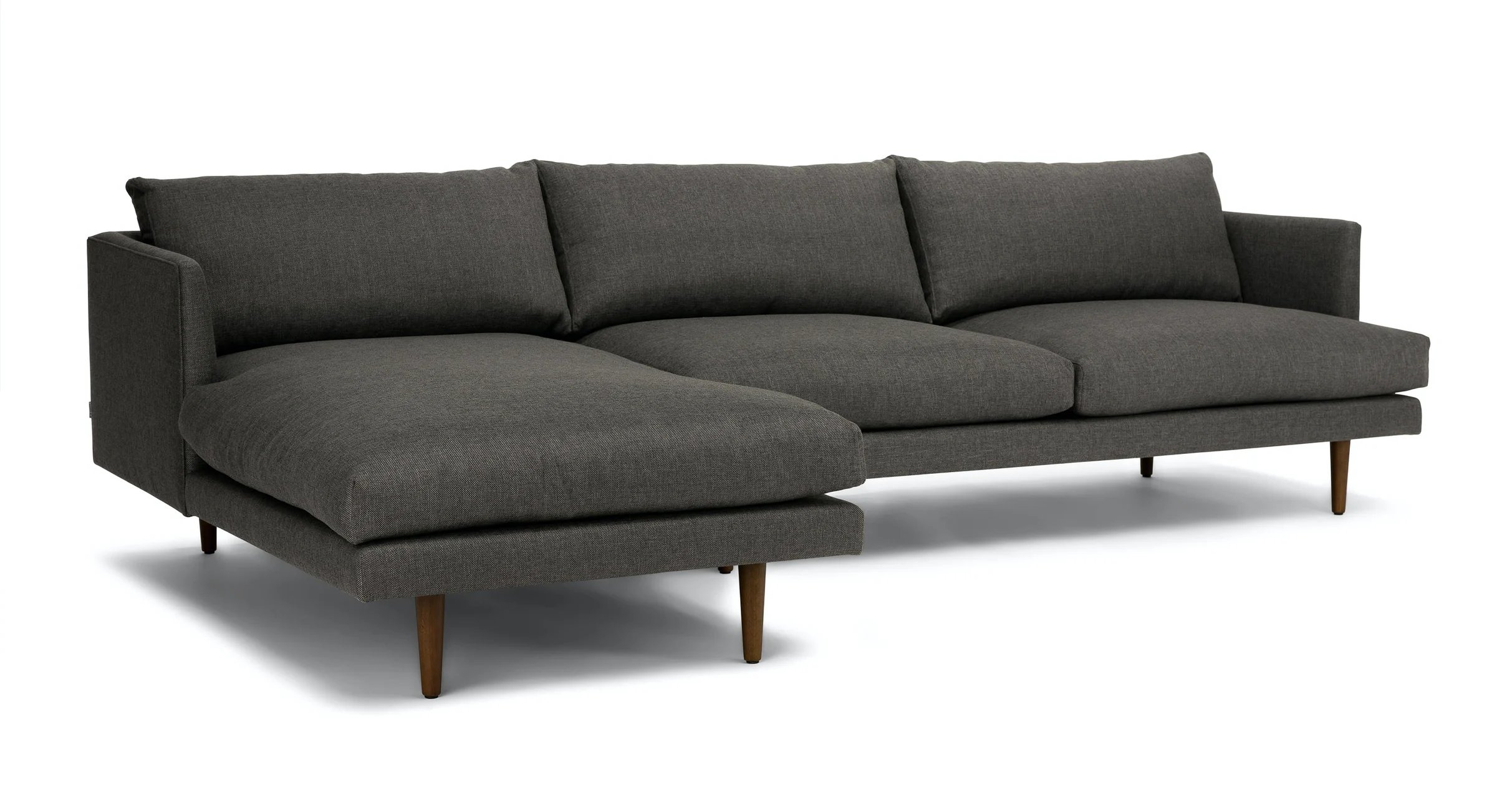 Burrard Left Sectional Sofa, Graphite Gray - Image 1