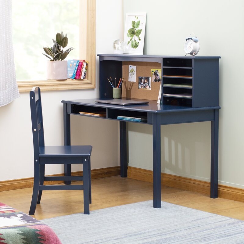 Glaser Kids Writing Desk and Chair Set with Kids Hutch - Image 2