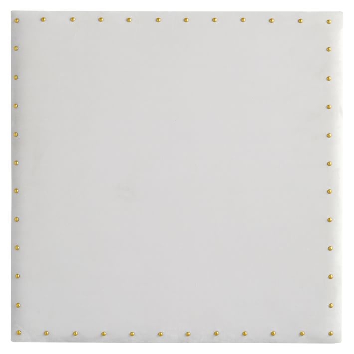 Oversized Velvet Studded Pinboard, White, 24" x 24" - Image 0