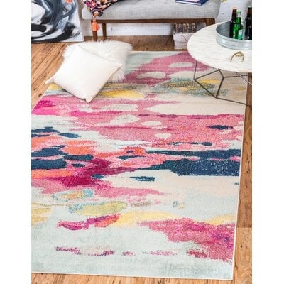 Glencoe Abstract Pink Area Rug - Image 0