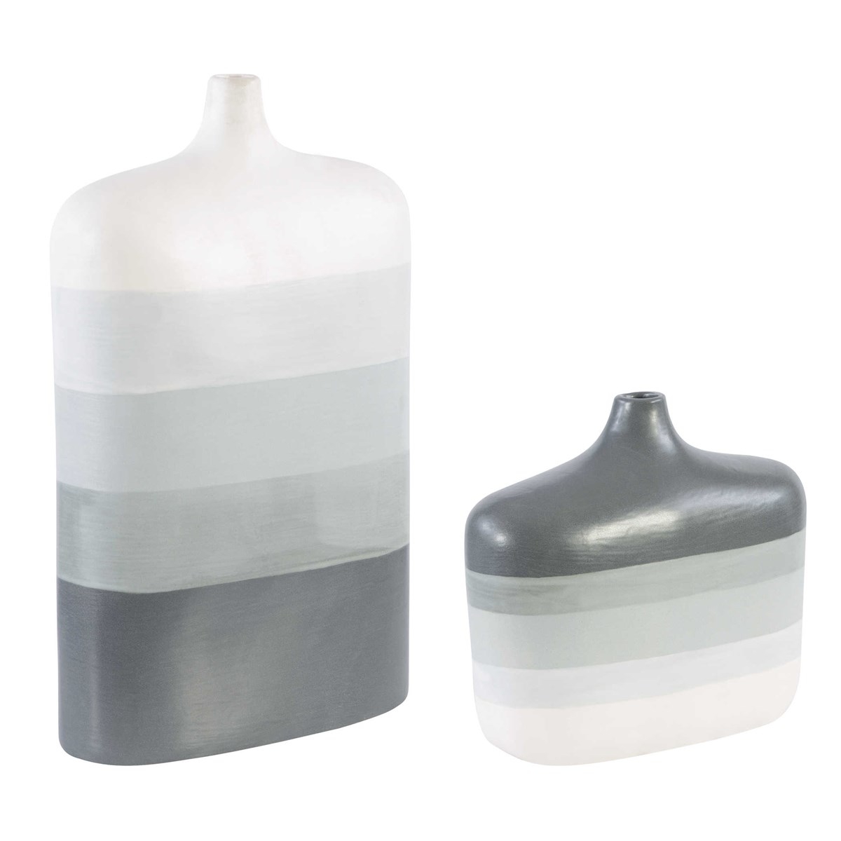 Guevara Striped Gray Vases, S/2 - Image 1