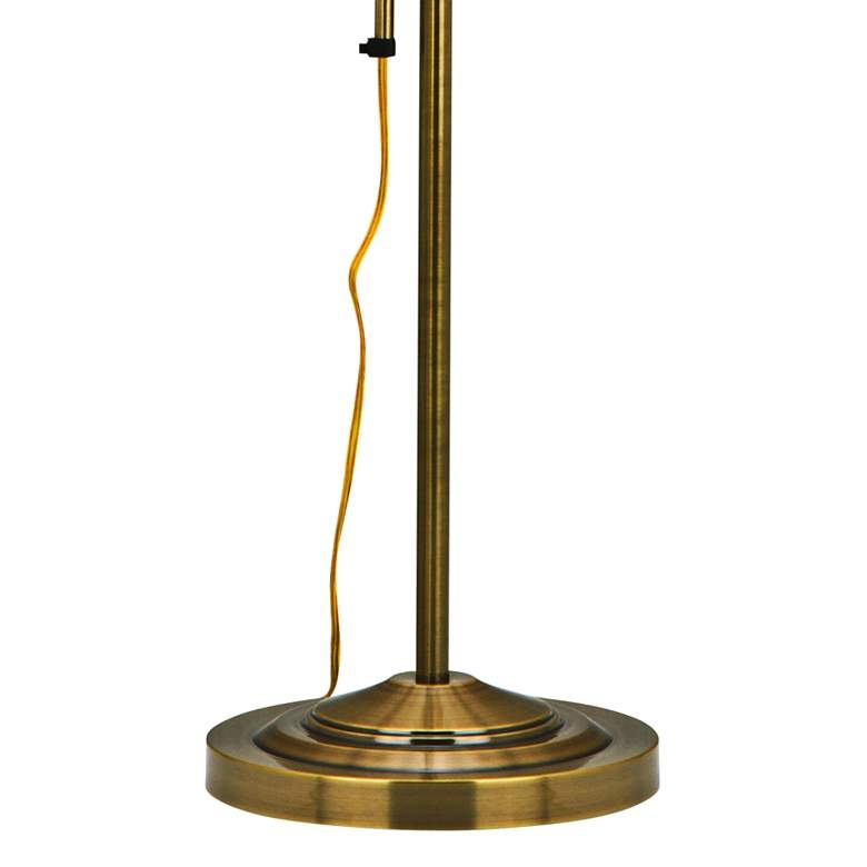 Antique Brass Adjustable Pole Pharmacy Metal Floor Lamp - Image 3