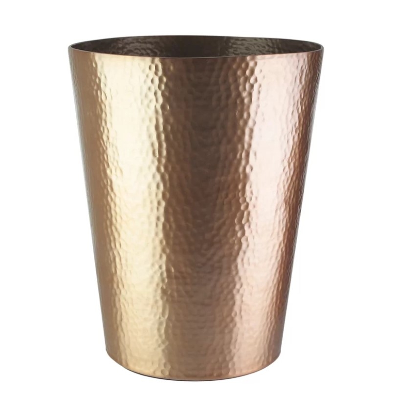 Kingon Hammered Waste Basket; Rose Gold - Image 0