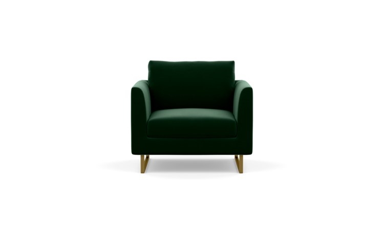 Owens Accent Chair in Emerald with Brass Plated Sloan Leg - Image 0