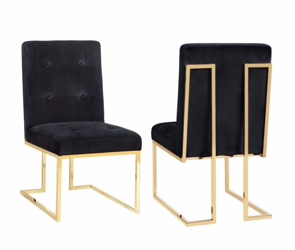 Evelyn Black  Velvet Chair (Set of 2) - Image 0