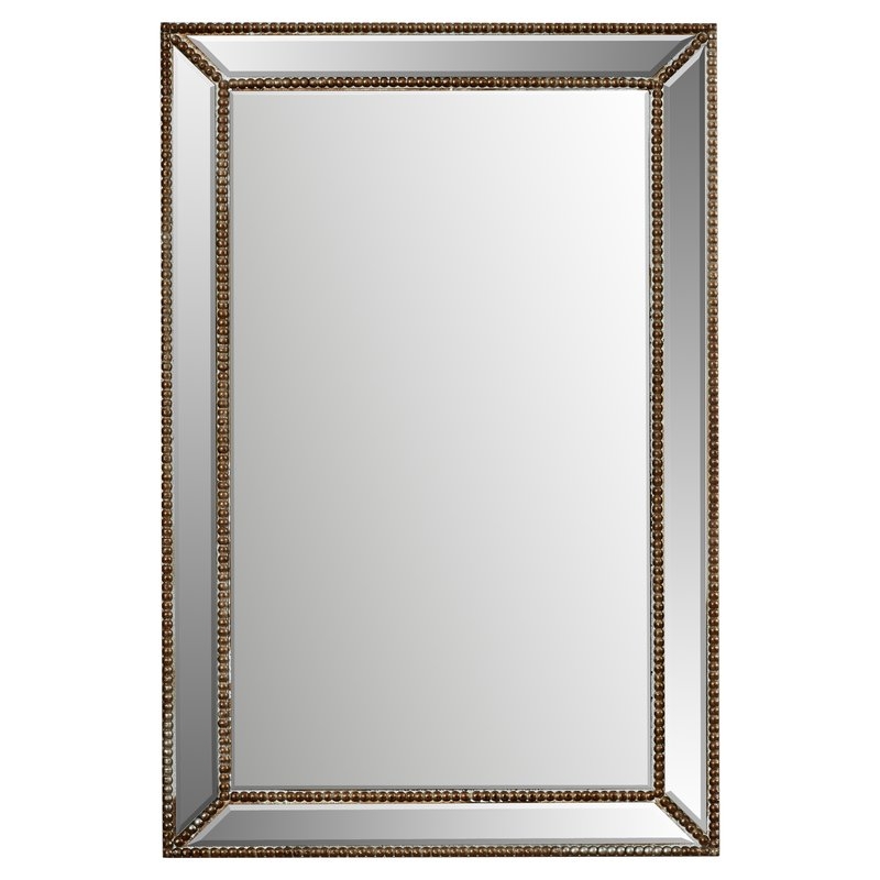 Baek Traditional Rectangle Glass/Wood Wall Mirror - Image 0