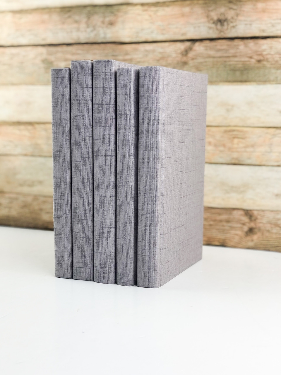Decorative Books, Textured Gray, Set of 5 - Image 2