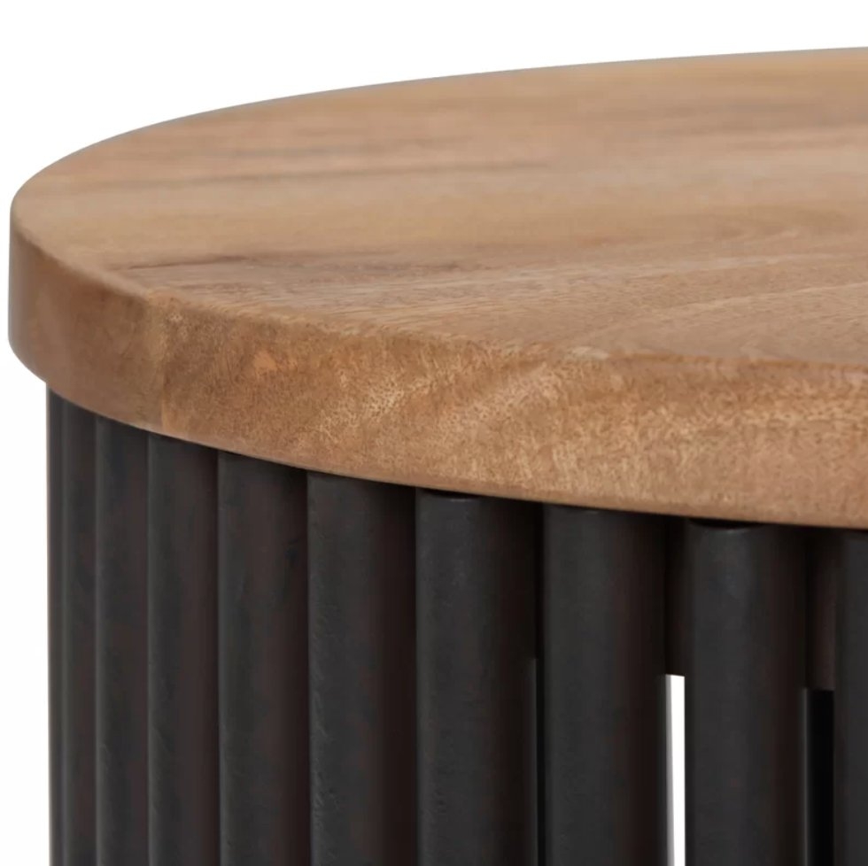Taryn 21.25'' Tall Solid Wood Drum End Table - Image 2
