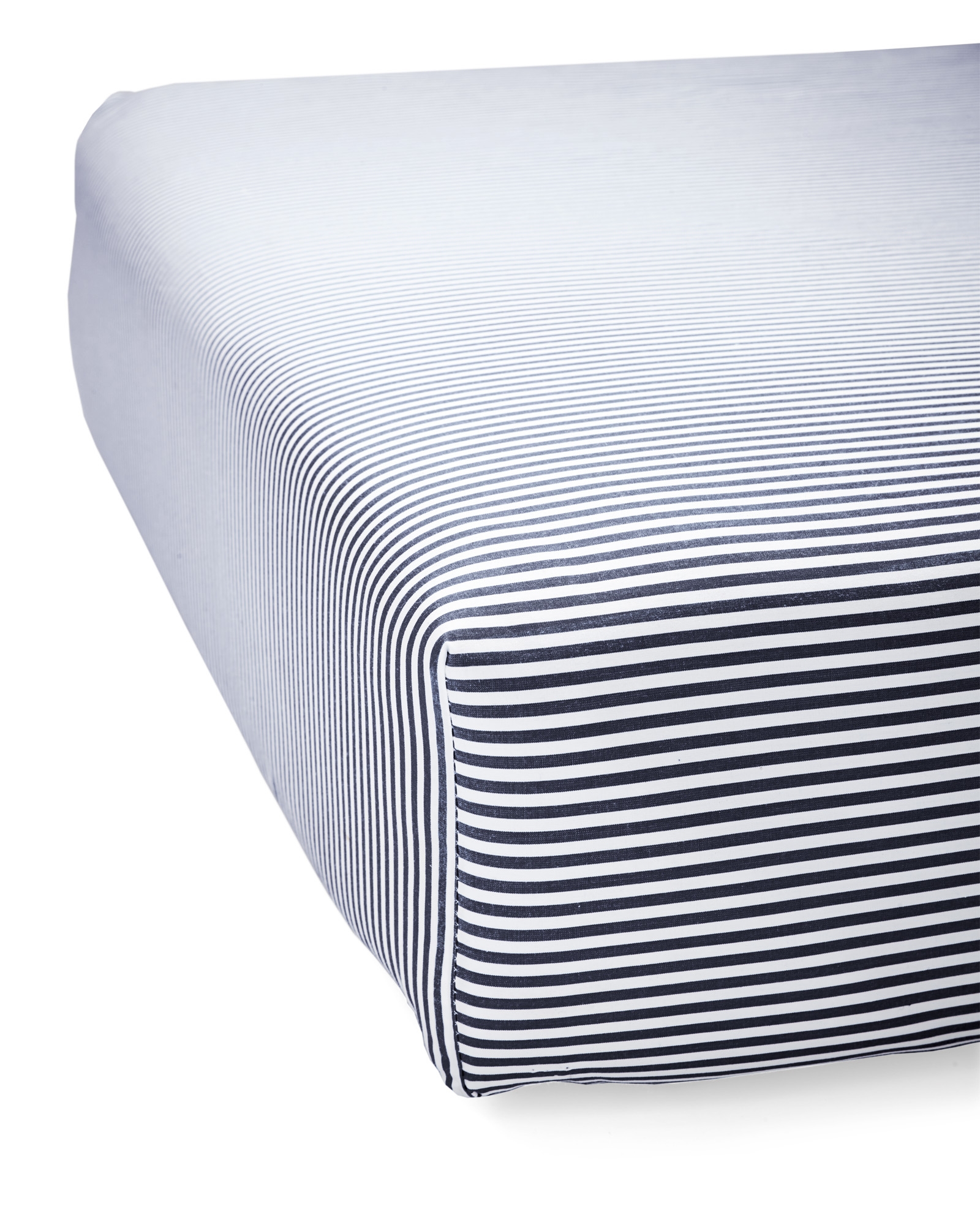 Oxford Stripe Crib Sheet - Midnight - Image 0
