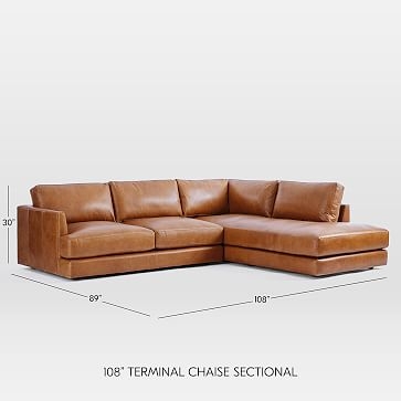 Haven Sectional Set 02: Right Arm Sofa, Left Arm Terminal Chaise, Trillium, Vegan Leather, Molasses - Image 5